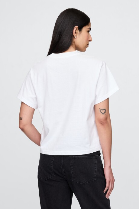 Remera Bandas Manga Corta Mujer New Off White Opt1