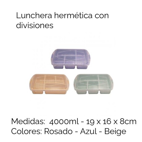 Lunchera Hermetica Con Divisiones Unica