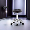Banquito Giratorio Taburete Ajustable Rueditas Peluquería Negro