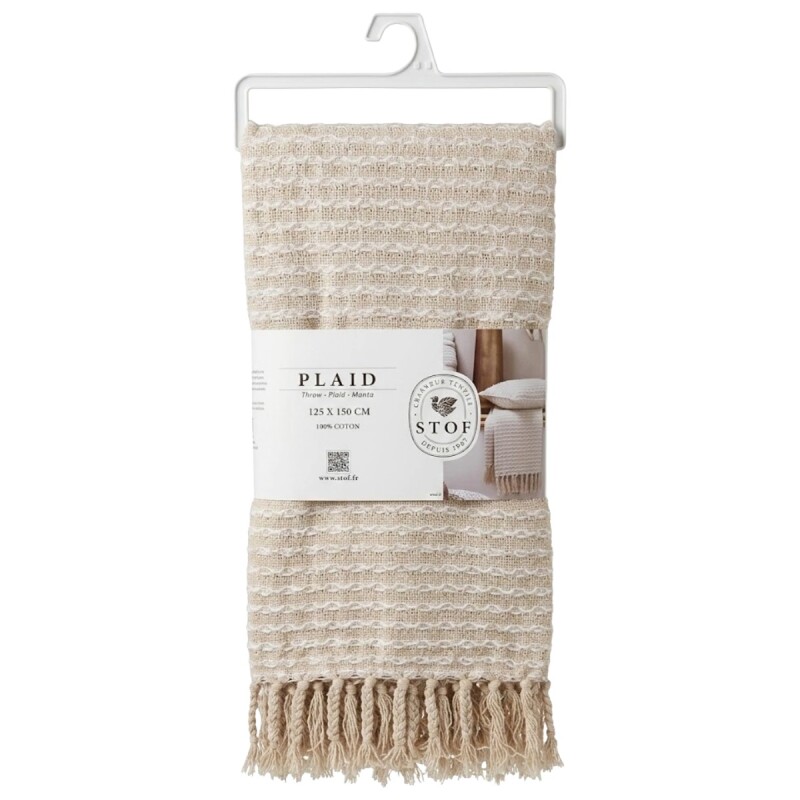 MANTA HILO BEIGE CL COMB 125X150CM Unica