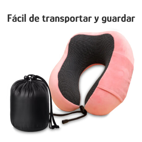 Almohadón De Viaje Viscoelástico Cervical C/Memoria Afelpado Rosa