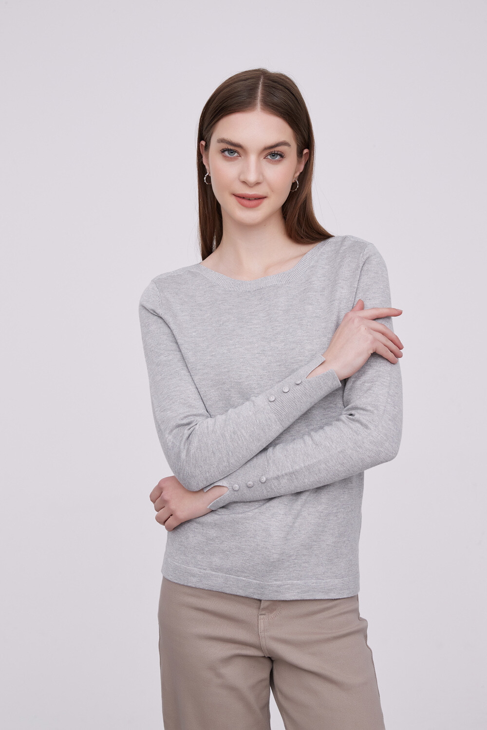 Sweater Mace Gris Melange Medio