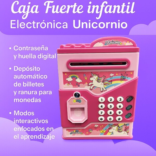 Alcancía Infantil Caja Fuerte Juguete Con Sonido Luces Atrix Variante Color Rosa