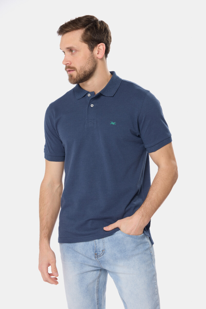 REMERA POLO LISA PIQUÉ - Denim 