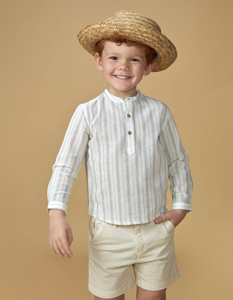 Camisa Mao Rayas - Crudo 