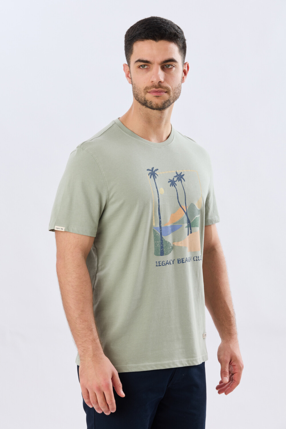 REMERA ESTAMPADA DE ALGODÓN Pistacho