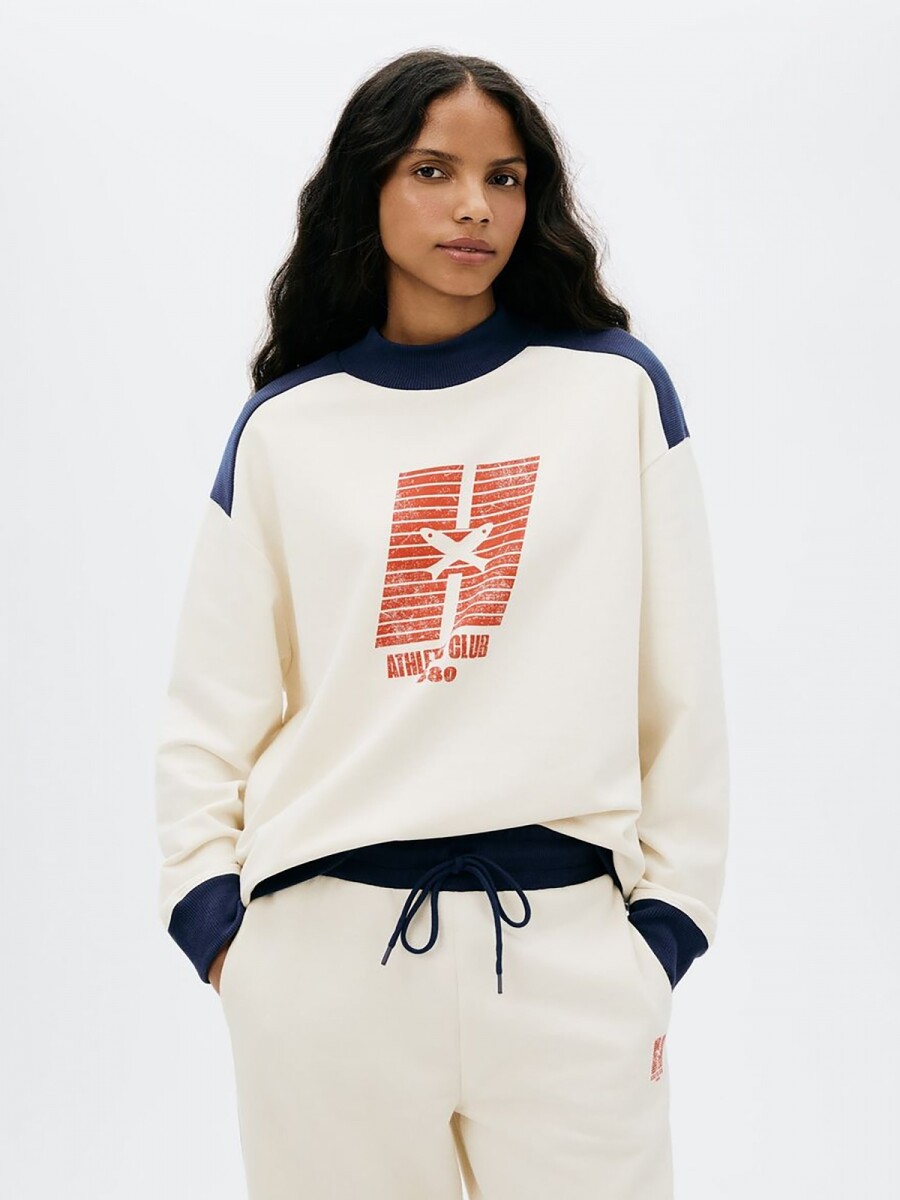 BUZO CON ESTAMPA - BEIGE 