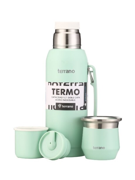 Set Acero 1LT. Mate Flap Verde Agua