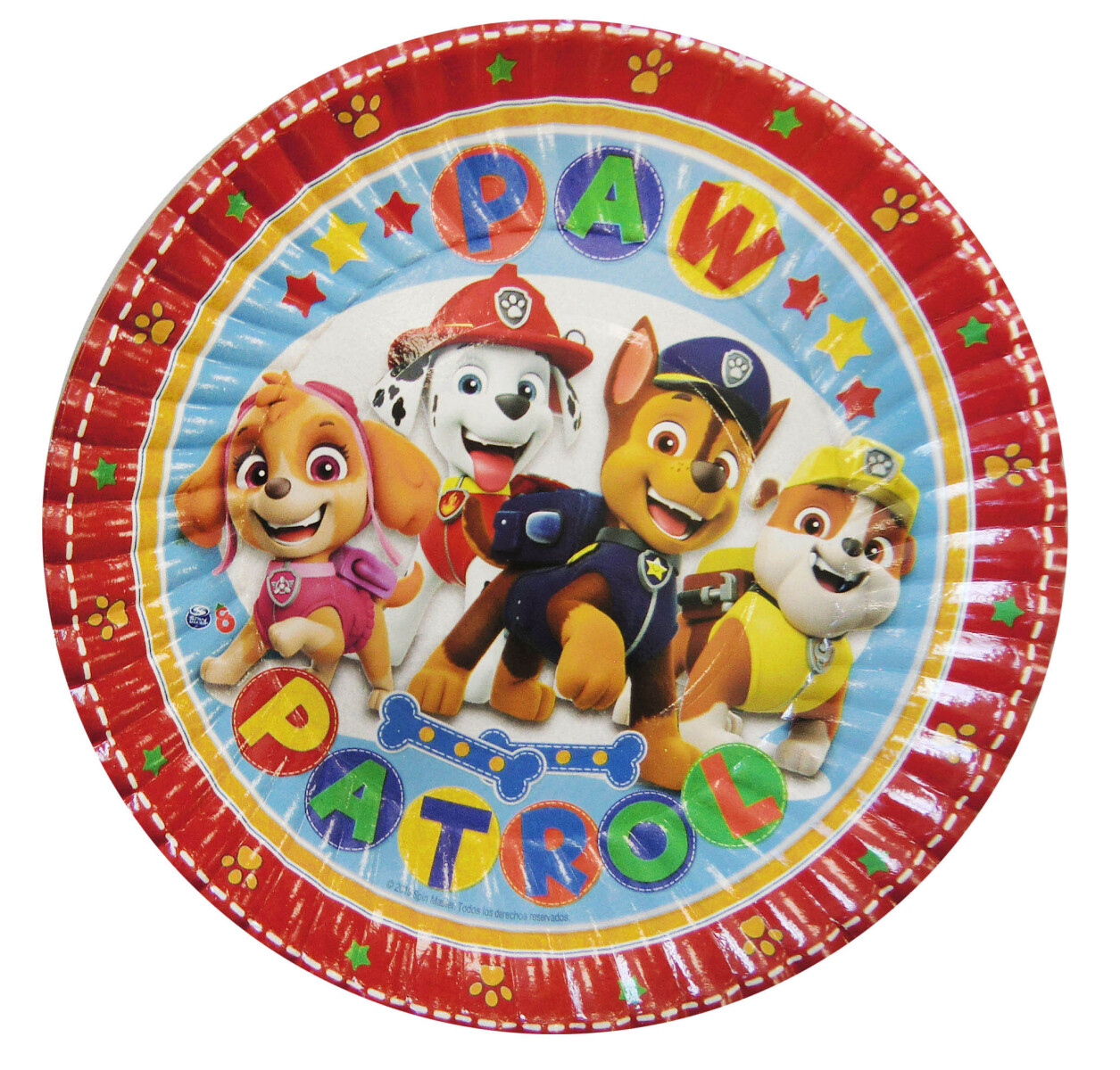 Cotillón Plato Descartable Paw Patrol x 8 