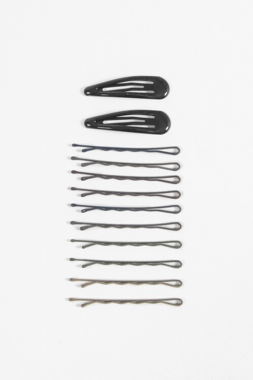 Set de horquillas y clips negro