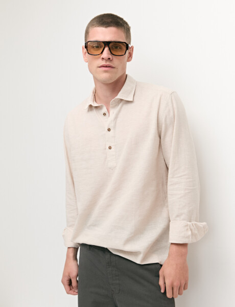 012766 CAMISA LINO WIN Beige