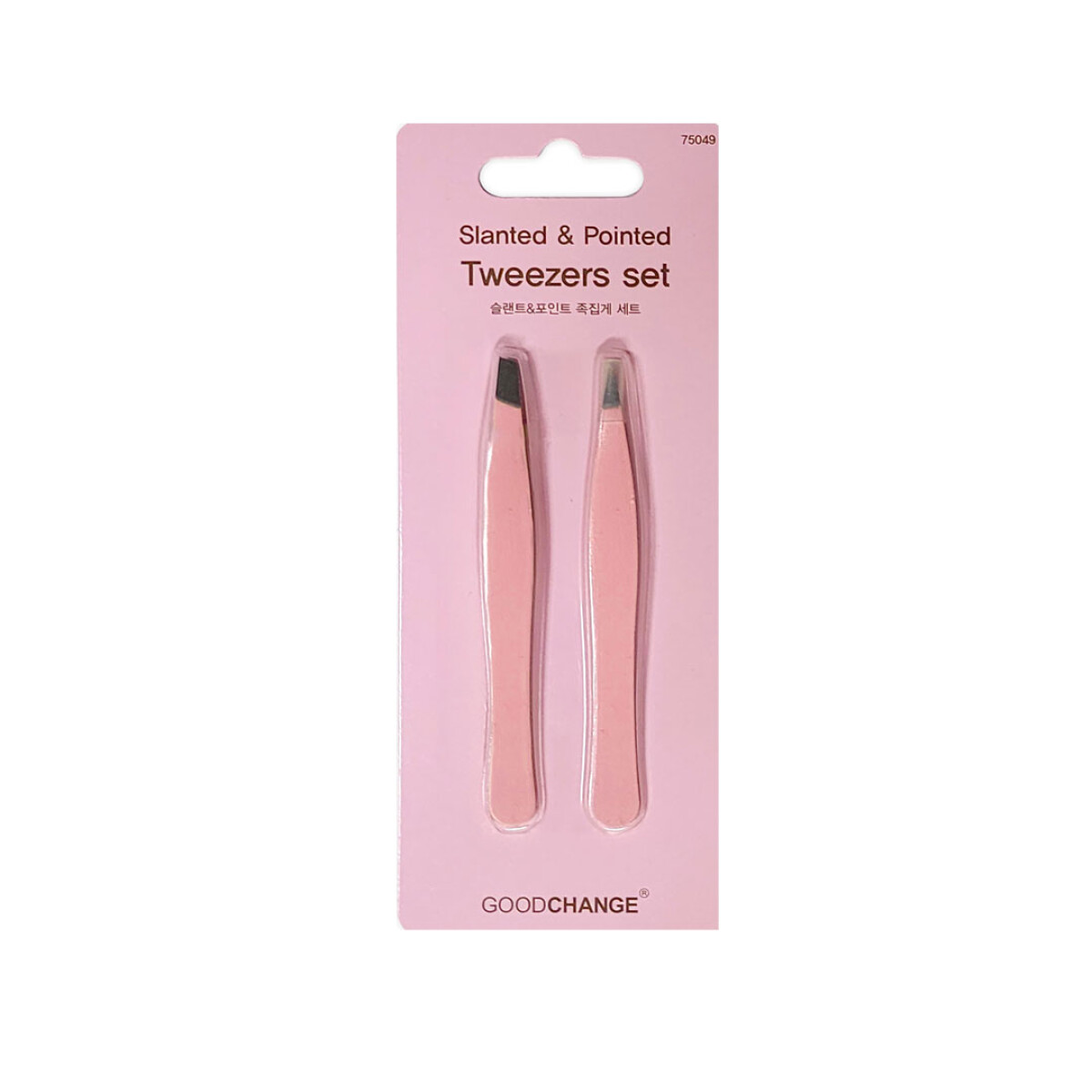 DÚO PINZAS DE CEJAS COLOR ROSA - SLANTED POINTED TWEEZERS SET 
