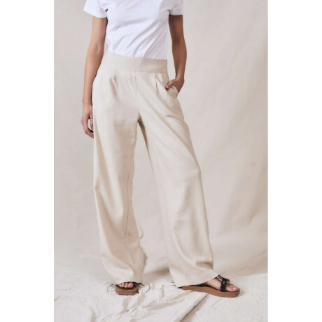 Pantalon Pinzado Lino Beige