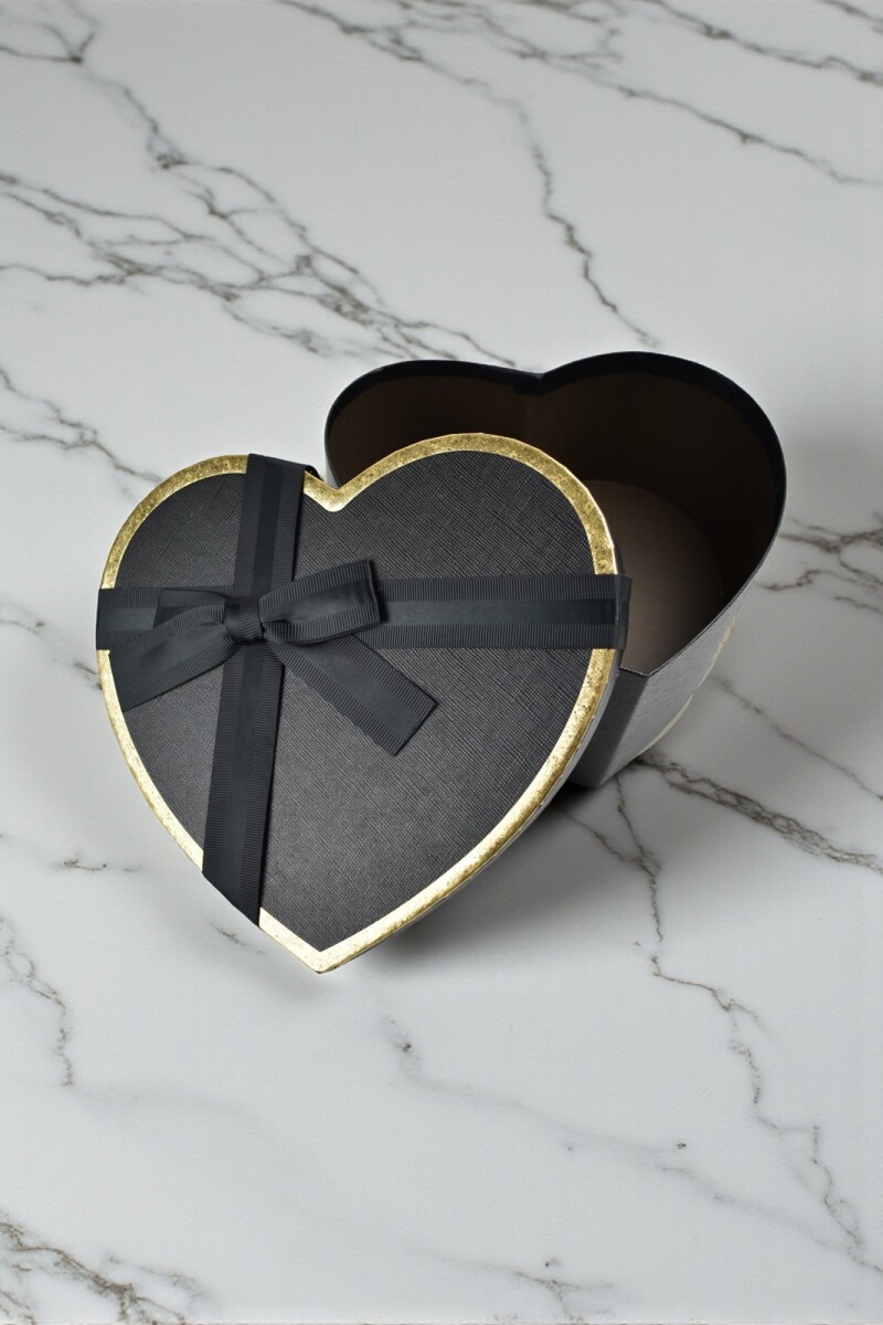 Caja Rigida Corazon 21 cm - NEGRO 