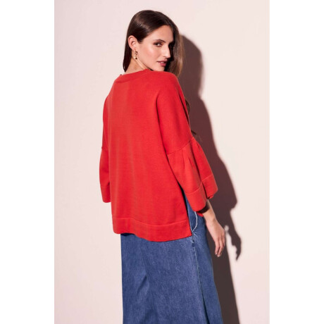 Sweater Manga Volados Rojo