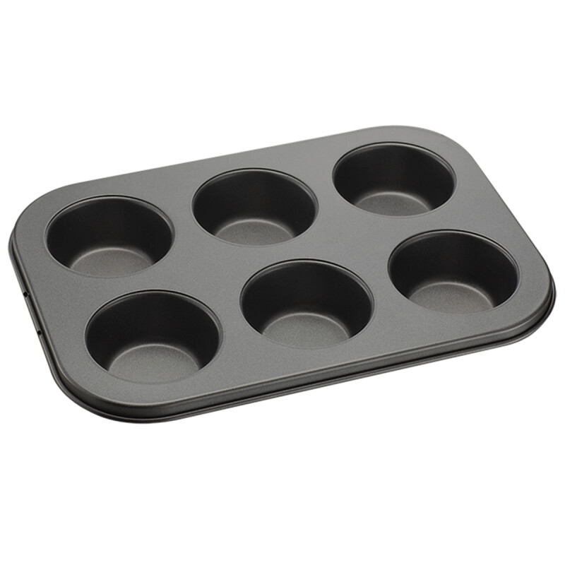 Molde x6 muffin antiadherente 26,5x18x3 cm GRIS OSCURO