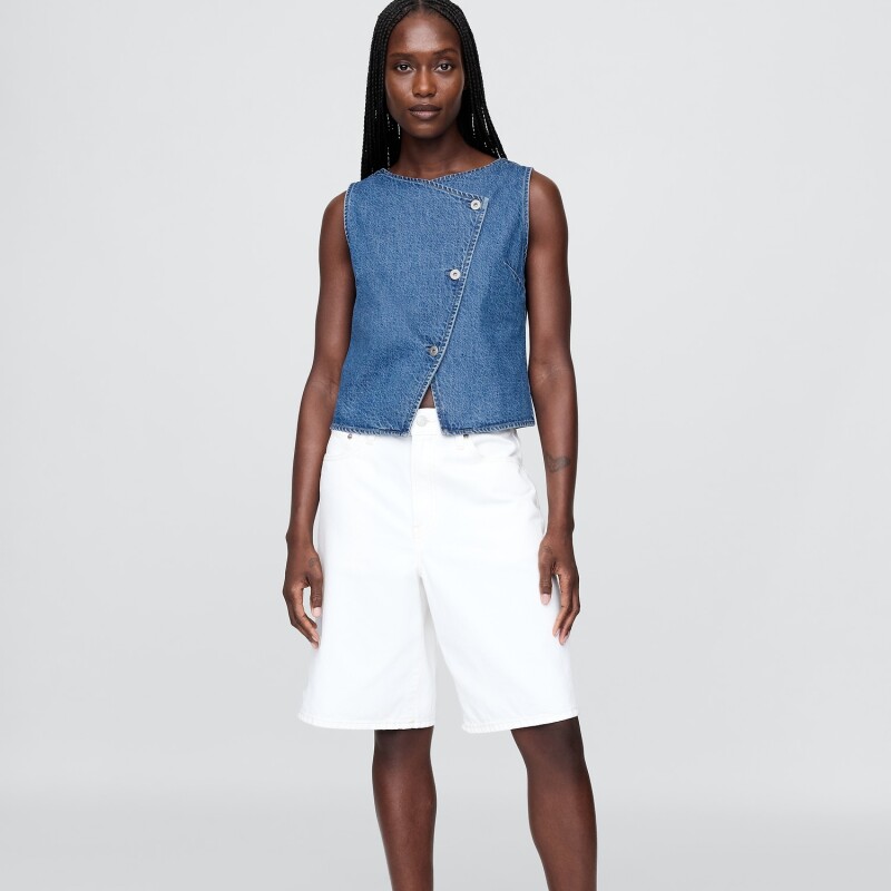 SL ASYM VEST - MED HALWARD MEDIUM WASH