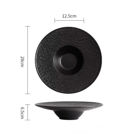 Plato Cerámica Negra - Línea Black Stone – Ø28.5 x 6.5 cm Plato Cerámica Negra - Línea Black Stone – Ø28.5 x 6.5 cm