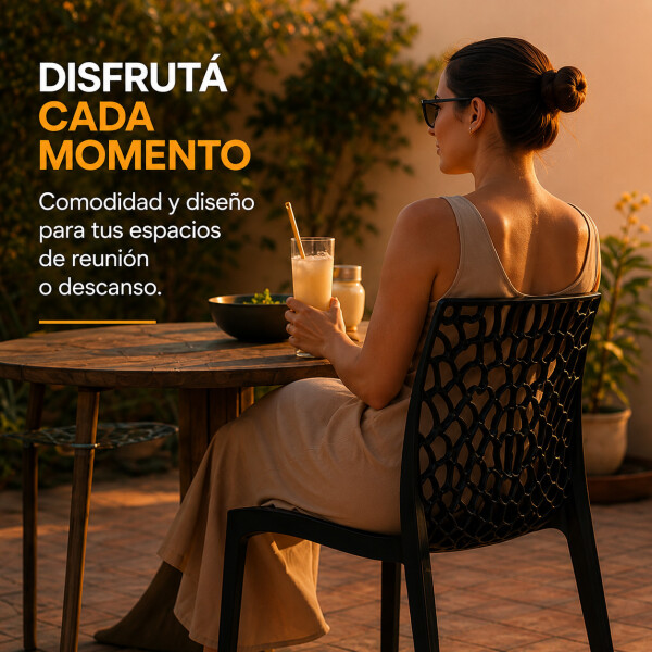 Silla Comedor ComboHome Gruvyer Pack X4 Negro 1