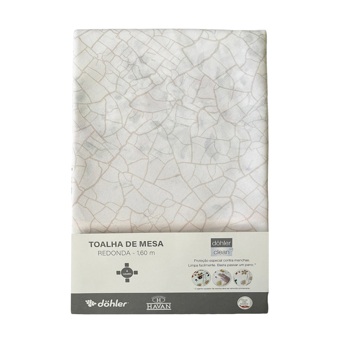 Mantel Redondo Clean Athenas Dohler 160 cm - FLORAL ROSA HAV 01 