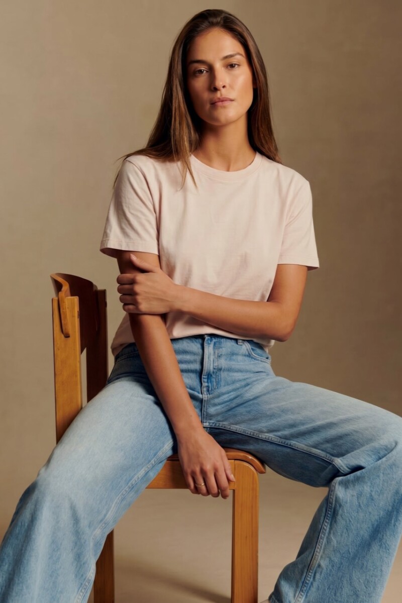 Remera Algodón Lavado Rosa