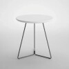 MESA LATERAL REDONDA - TAPA DE MADERA COLOR BLANCO Y PIE EN METAL GRAFITO MESA LATERAL REDONDA - TAPA DE MADERA COLOR BLANCO Y PIE EN METAL GRAFITO