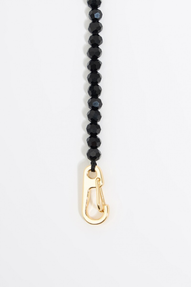 COLLAR LOGO Y CRISTALES Negro