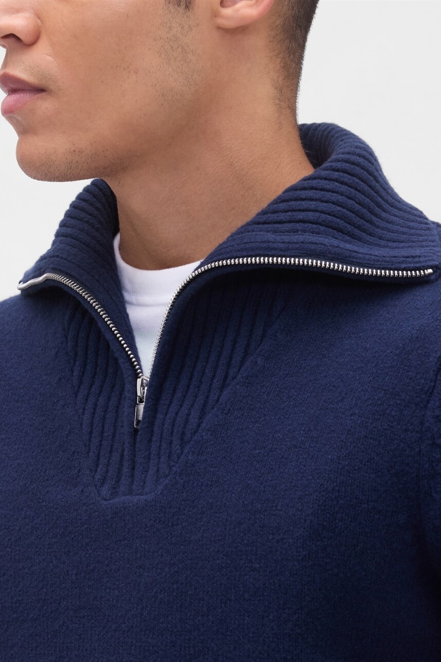 Buzo Cashsoft Medio Cierre Hombre New Classic Navy 2