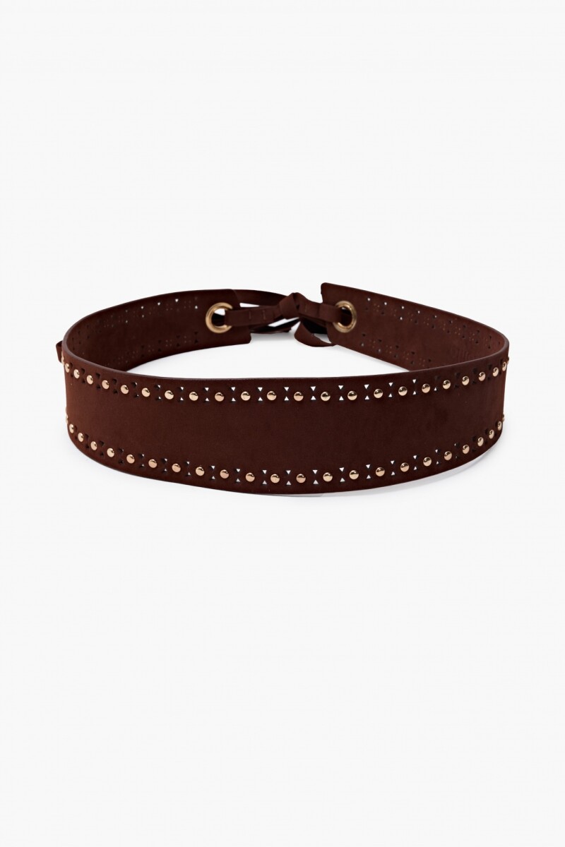 Faja de suede con tachas tostado
