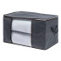 Caja Organizadora De Tela Guarda Mantas Ropa 60x45x30 Cm Variante Color Gris