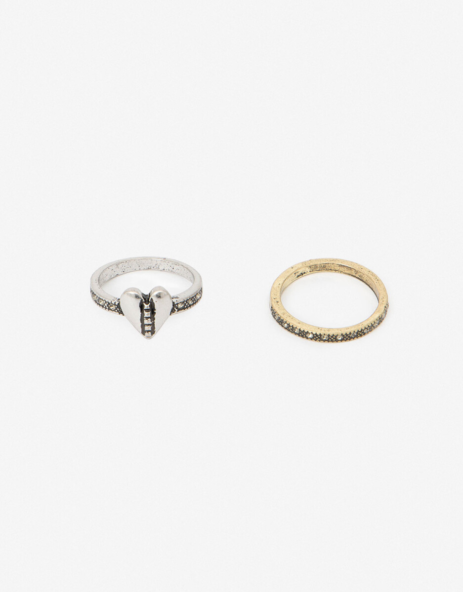 Set Anillos Corazón Boho 