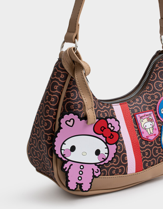 Bandoleras Estampados Bandolera Hobo Hello Kitty Kawaii - Marron Chocolate