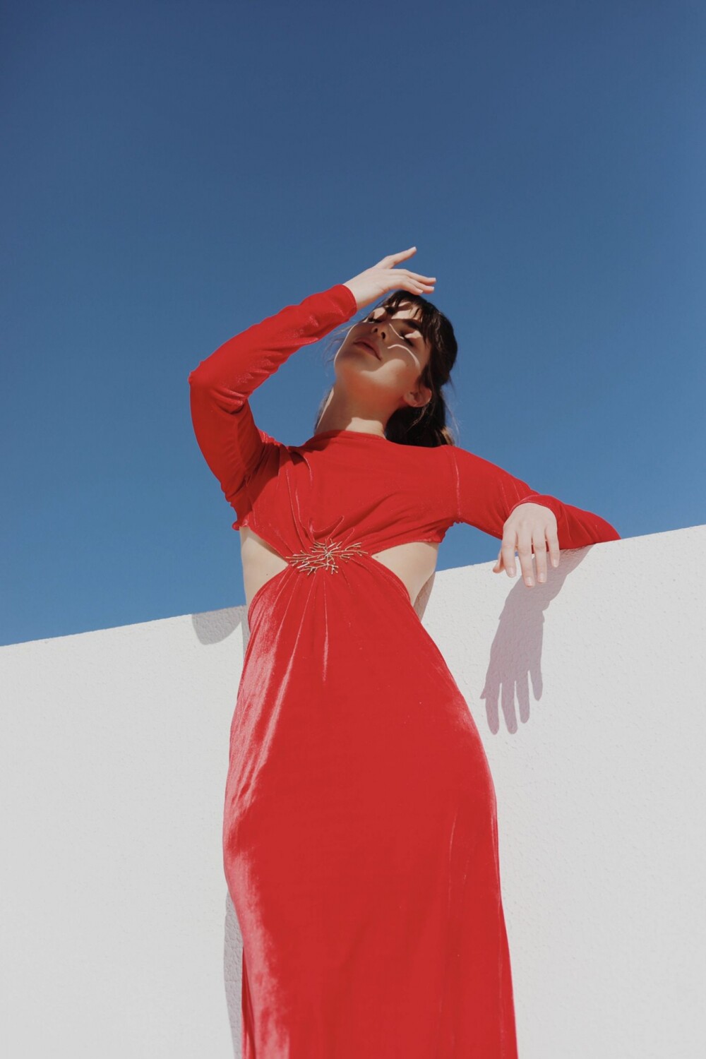 Long Terciopelo Dress Rojo