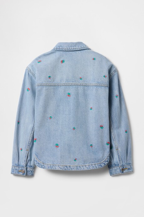 Campera De Jean Cherry Niña Light Wash