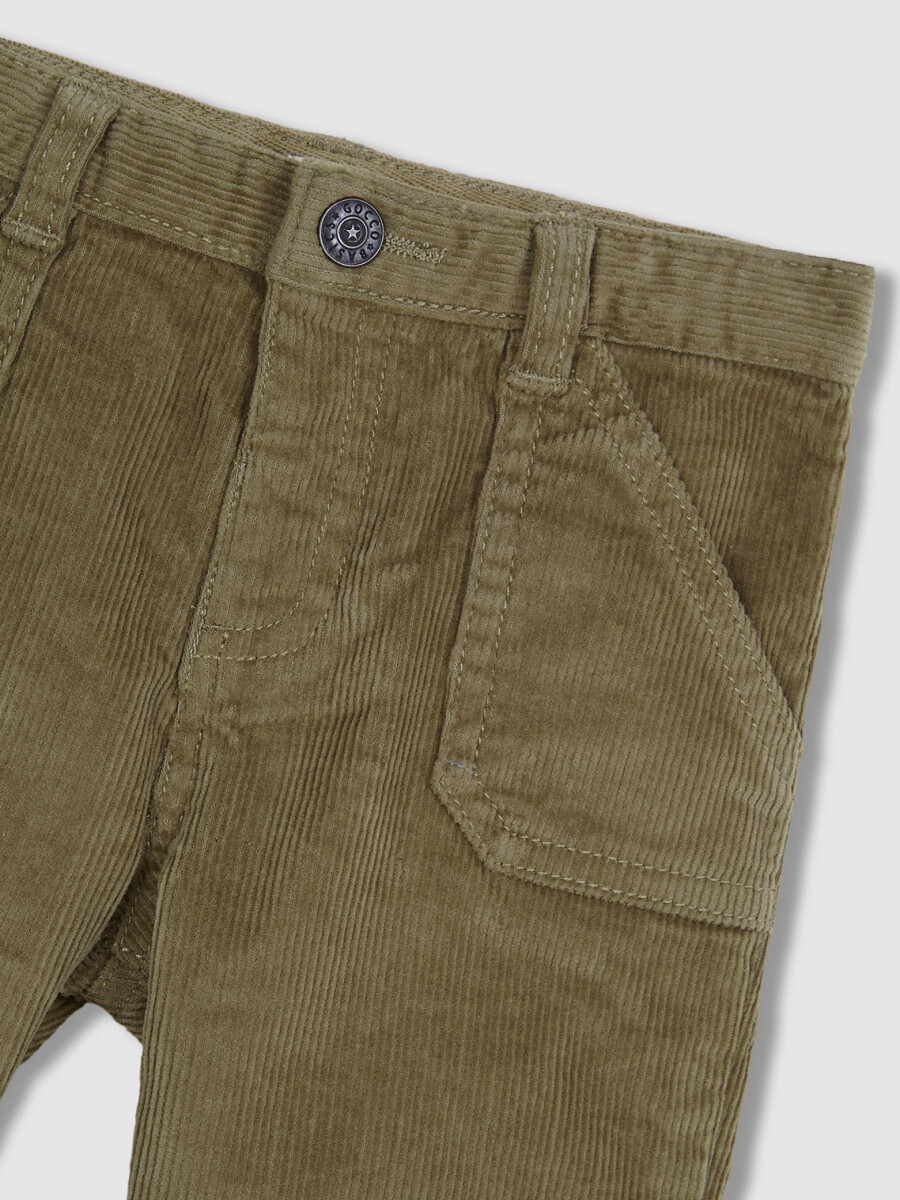 Pantalon Bolsillos Plastron Verde Viejo