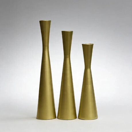 Set X3 Candelabros Metal Portavelas Iluminación Decoración Dorado