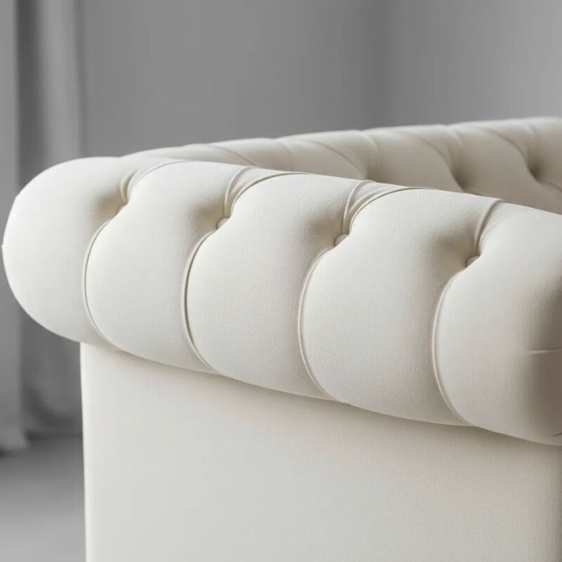 Sofa 1 cuerpo Clasico - Tapizado tela Marfil lisa Sofa 1 cuerpo Clasico - Tapizado tela Marfil lisa