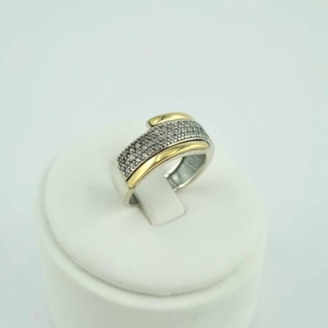 Anillo de Plata 925 con double de Oro 18k y Circonias. Anillo de Plata 925 con double de Oro 18k y Circonias.