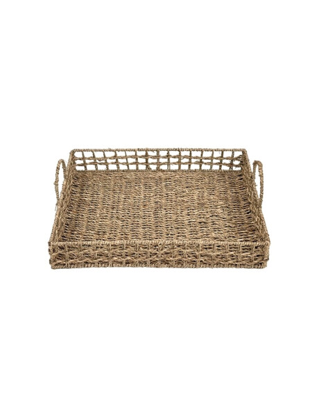BANDEJA C/ASAS 40x30x8CM FIBRA NATURAL BANDEJA C/ASAS 40x30x8CM FIBRA NATURAL