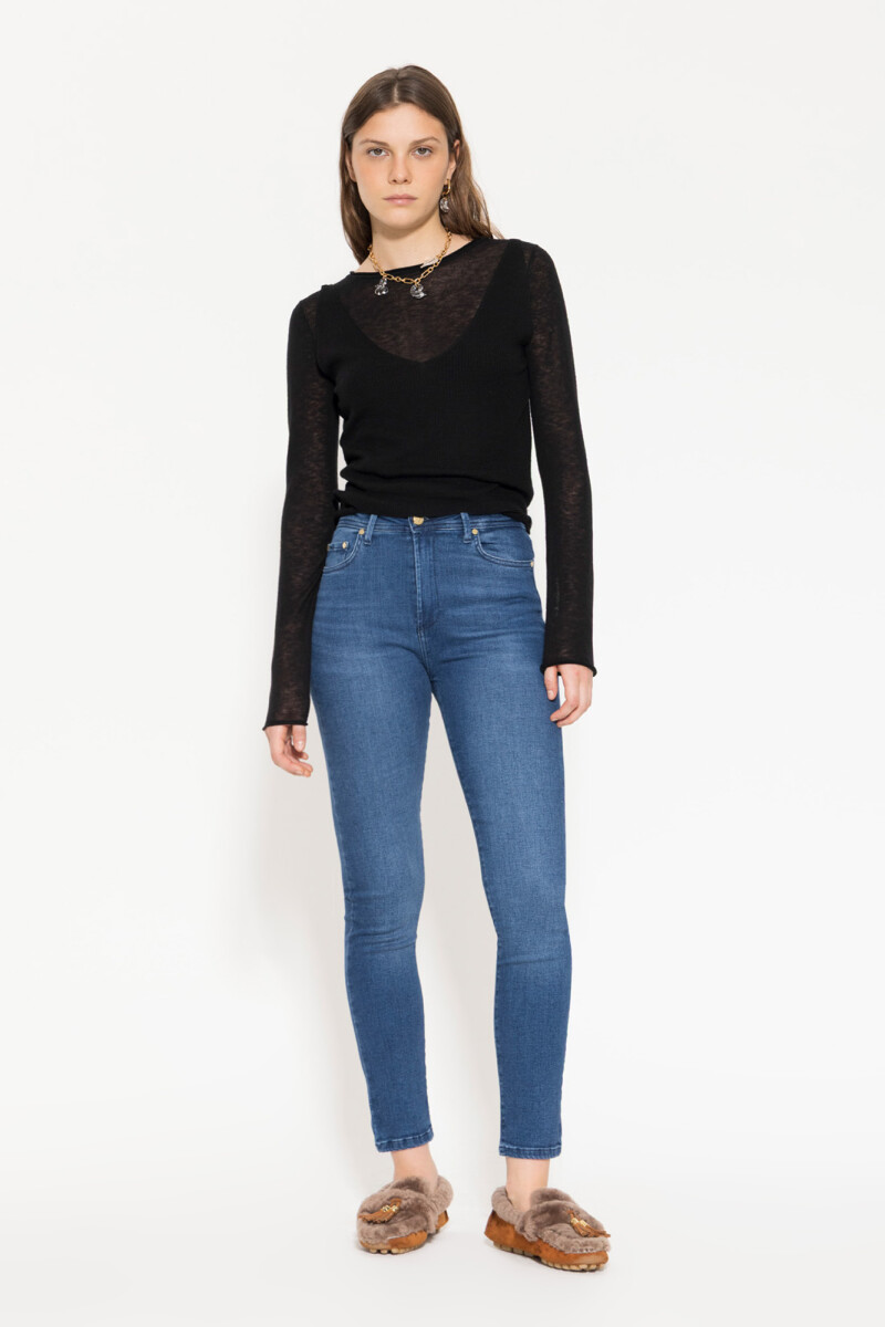 JEANS RITA GOLD BLUE Azul