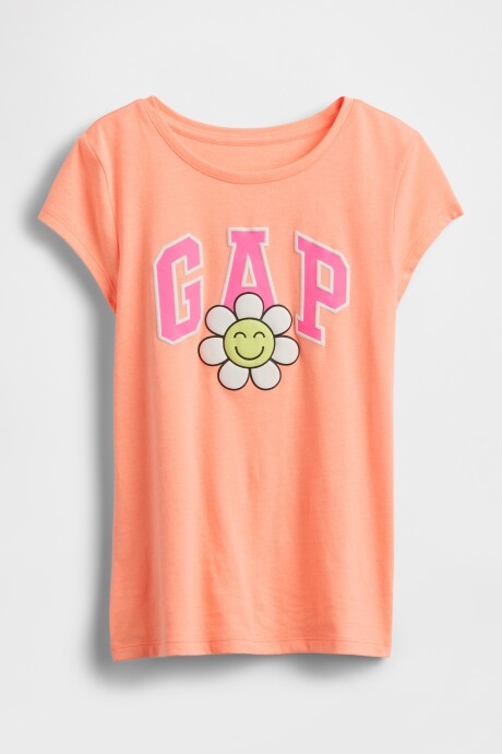 Remera Gráfico Niña Orange Kiss Neon