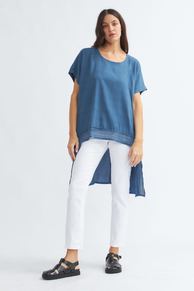 Blusa irregular - Azul 