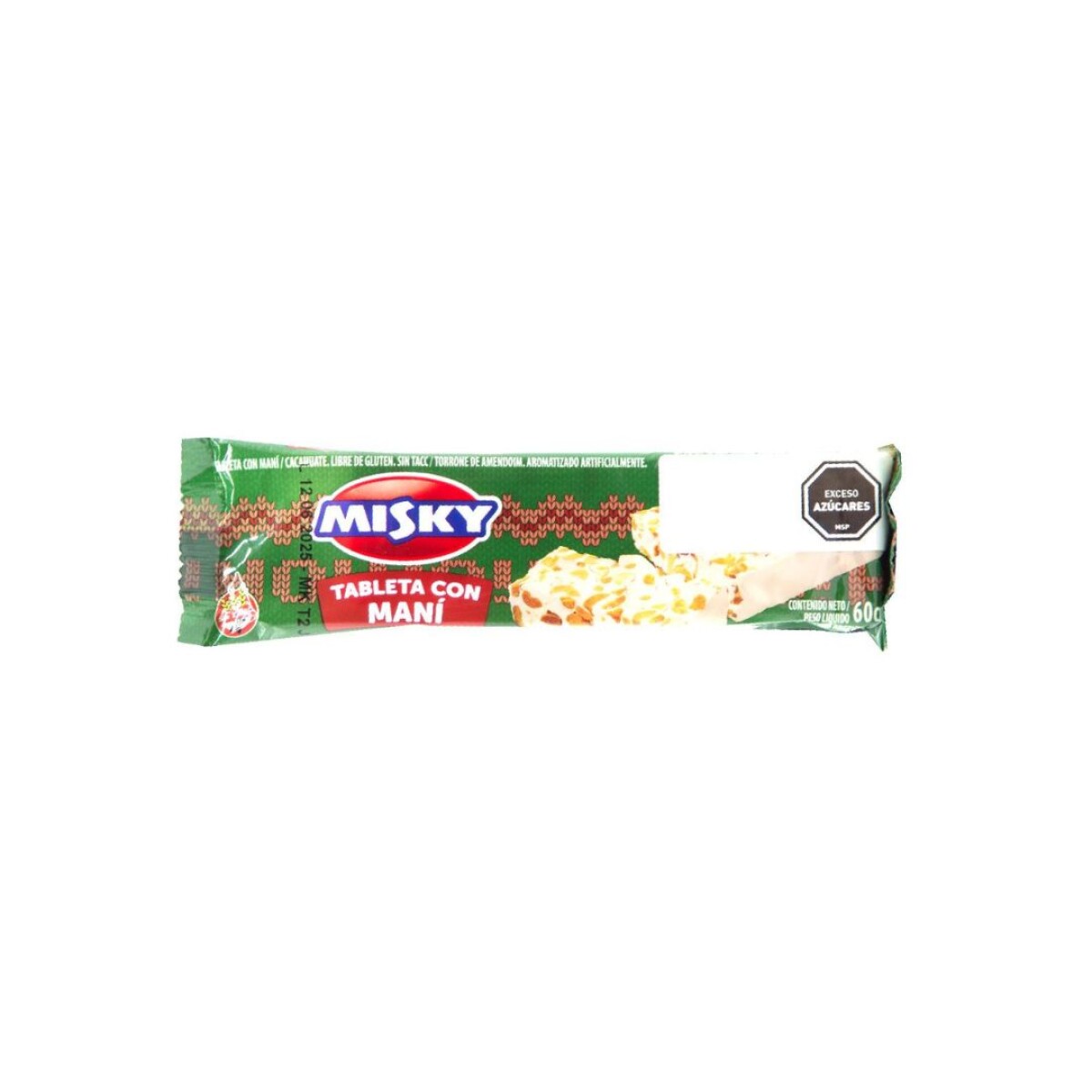 TURRON 60 GRS MISKY FLOWPACK (TABLETA CON MANI) 