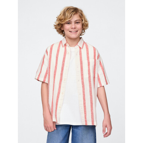 SS LINEN RED STRIPES