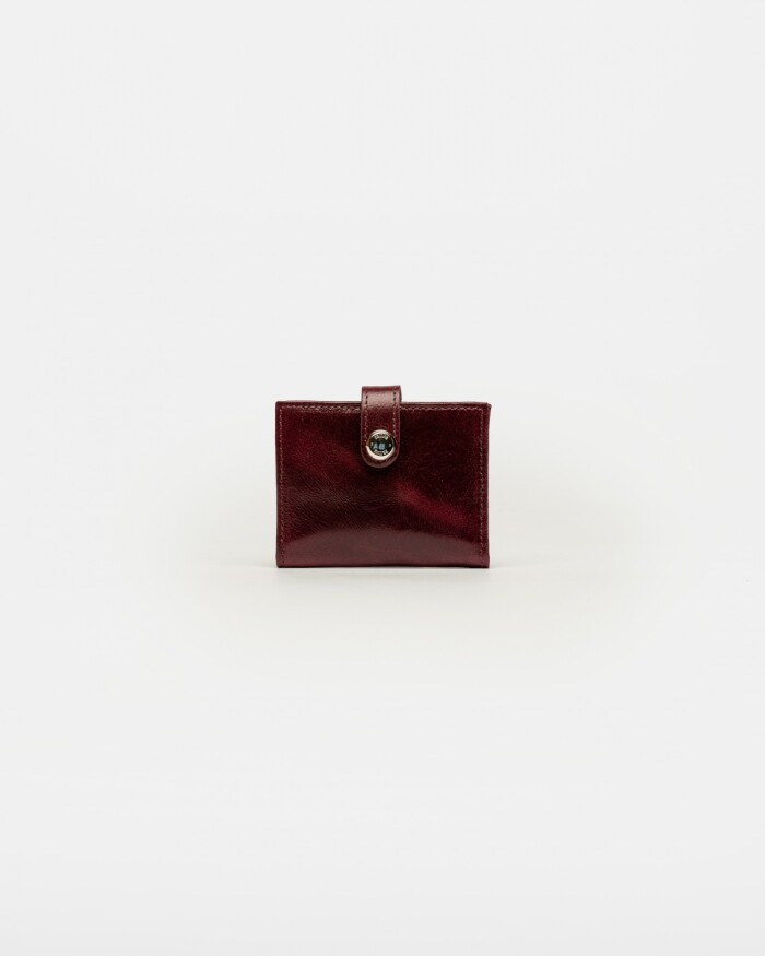 Billetera Sand En Cuero Liso Bordeaux