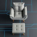 Set de 2 sillones Incluye 1 Apoyapiés Promo Gris