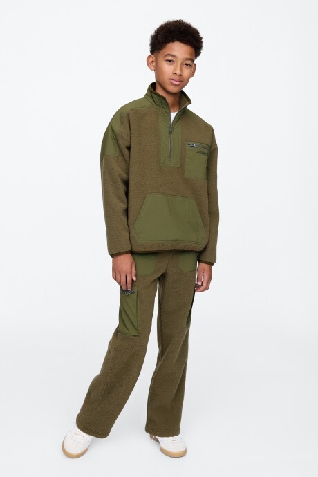 Buzo Cozy Niño Army Jacket Green