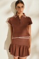 TOP ZIP KNIT Chocolate
