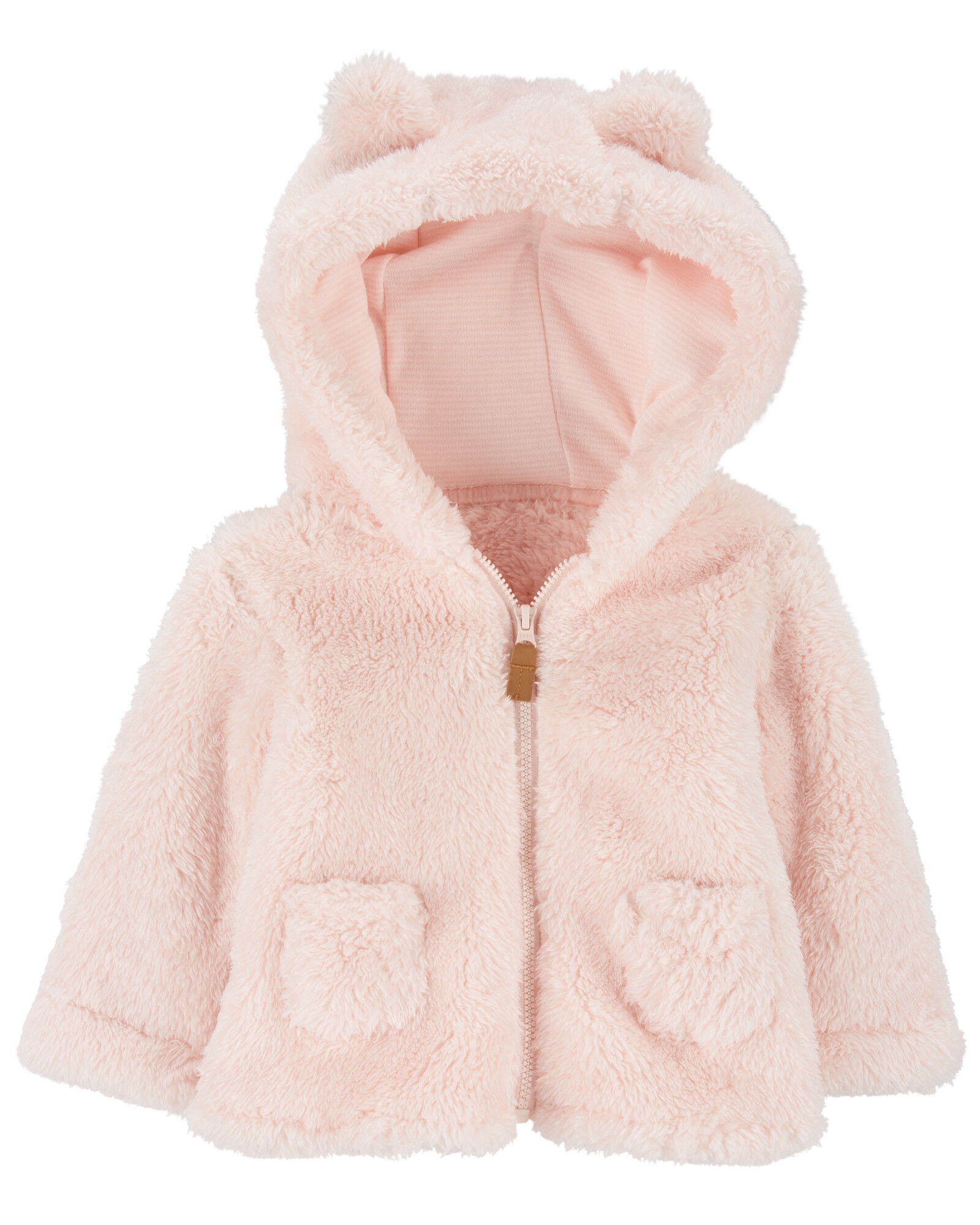 Campera de sherpa, con capucha, rosado Campera de sherpa, con capucha, rosado