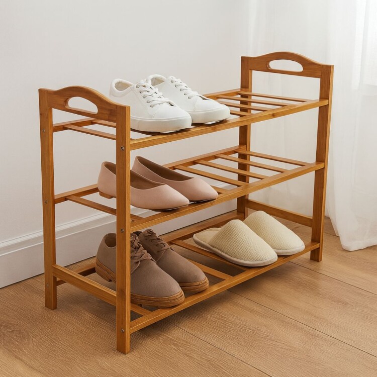 ORGANIZADOR PARA ZAPATOS BAMBU 3 ESTANTES ORGANIZADOR PARA ZAPATOS BAMBU 3 ESTANTES